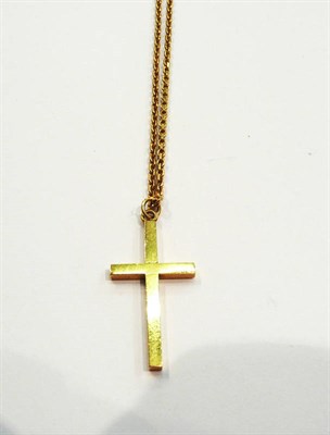 Lot 268 - An 18ct gold cross on chain