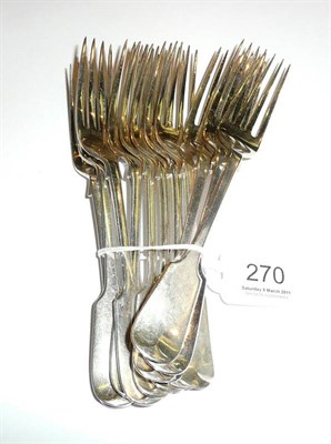 Lot 270 - Twelve silver dessert forks 18oz approximately