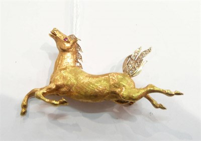 Lot 287 - An 18ct gold horse brooch