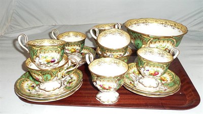 Lot 320 - A mid-19th century fruit painted part tea and coffee set