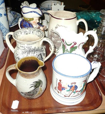 Lot 337 - A Tray of assorted pottery incl a Ancient order of Druids, twin handled mug.