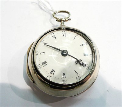 Lot 384 - A silver pair cased verge pocket watch, William Terry, Bedale, no.146