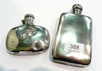 Lot 388 - Victorian silver hip flask and another silver hip flask