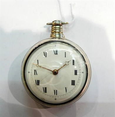 Lot 401 - A silver pair cased verge pocket watch, Taylor, Darlington