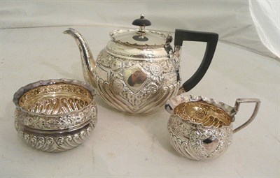 Lot 429 - Three piece silver tea service