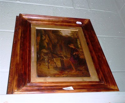 Lot 569 - An oil on canvas by Samuel Boldwin depicting a boy and a donkey