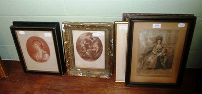 Lot 589 - The Fair Alsacien' Bartolozzi mezzotint 1779 and five other prints