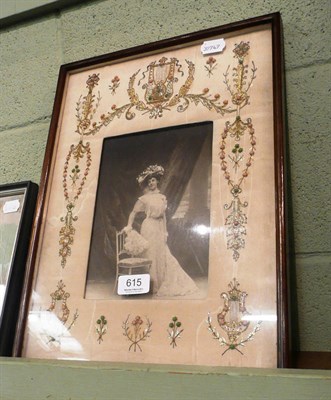 Lot 615 - Photograph of Nina Dixon in 'jewelled' frame