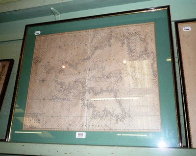 Lot 616 - Framed black and white map of England, Scotland and Ireland