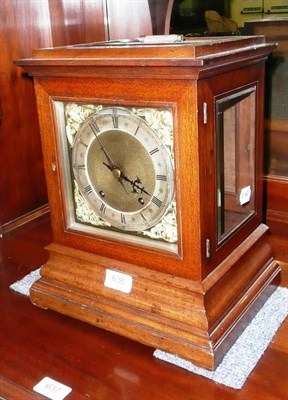 Lot 636 - A quarter striking mantel clock retailed by Armstrong & Bro, Manchester, movement stamped 'W & H'