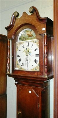 Lot 638 - Oak longcase clock