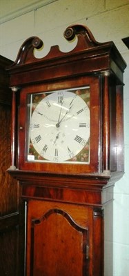 Lot 650 - An oak and mahogany thirty hour longcase clock, `H Philipson, Ulvertstone`