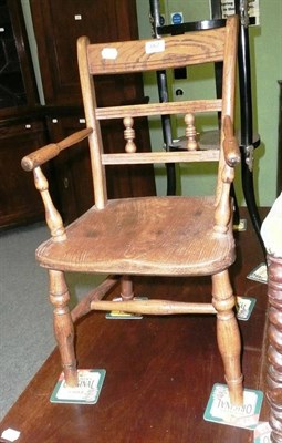 Lot 667 - Child's chair and a bergere and oak corner umbrella stand