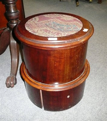 Lot 670 - A Victorian cylindrical mahogany commode