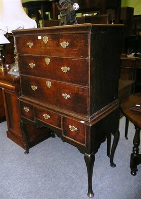 Lot 678 - 18th century oak chest on stand