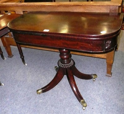 Lot 682 - Mahogany fold over card table