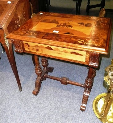 Lot 687 - Continental floral marquetry side table