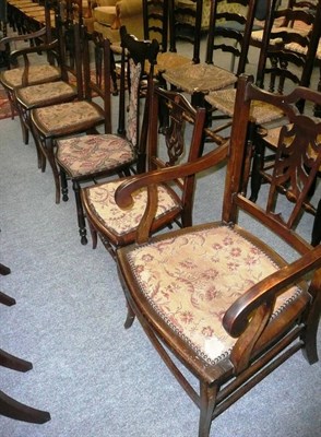 Lot 703 - A set of four mahogany chairs and two others