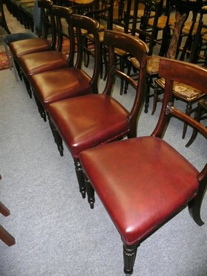 Lot 704 - Five mahogany dining chairs