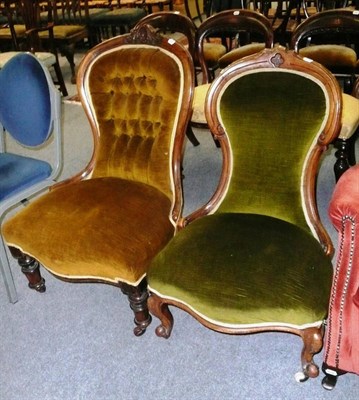 Lot 709 - Two Victorian salon chairs