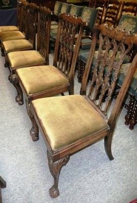 Lot 719 - Set of six mahogany Chippendale-style chairs