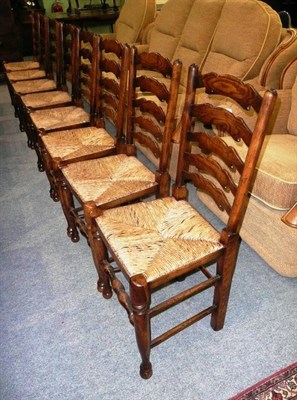 Lot 721 - Eight Titchmarsh & Goodwin ladder-back dining chairs