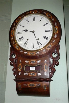 Lot 785 - A mother-of-pearl inlaid striking wall clock