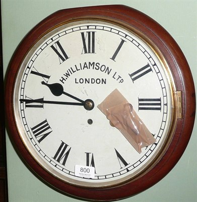 Lot 800 - A single fusee wall clock, H Williamson Ltd, London