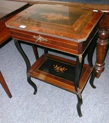 Lot 808 - Two similar inlaid sewing tables