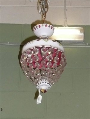 Lot 811 - Cranberry and opaque bag light fitment