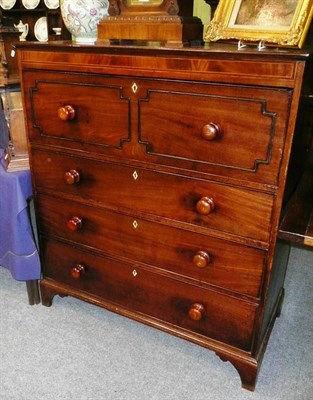 Lot 814 - 19th century mahogany chest with deep top drawer