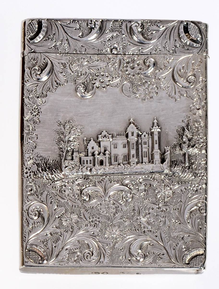 Lot 365 - A Victorian Silver  "Castle Top " Card Case, probably Taylor & Perry (John Taylor & John...