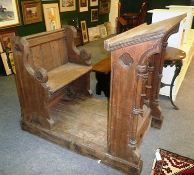 Lot 894 - Oak monks reading bench