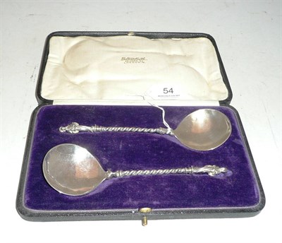 Lot 54 - A pair of 'apostle' spoons (cased)