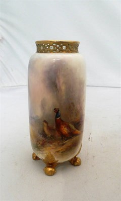 Lot 103 - A Royal Worcester vase painted by Jas Stinton