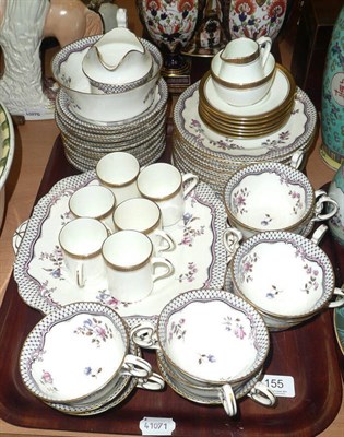 Lot 155 - An Aynsley twelve setting tea service decorated with flowers also a six setting coffee service