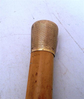 Lot 160 - Cane with 9ct gold pommel, hallmark for London 1925
