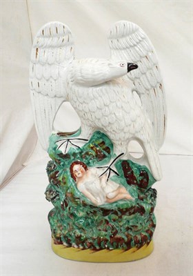 Lot 165 - Staffordshire Eagle and sleeping child group