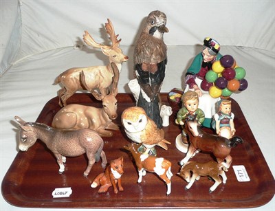 Lot 171 - A tray of Beswick animals, Royal Doulton, Hummel etc