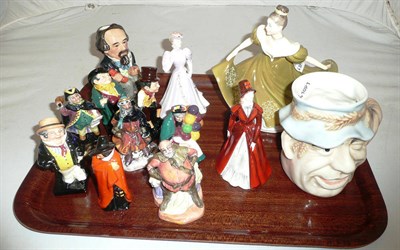 Lot 176 - Eight small Royal Doulton figures, two Coalport figures and sundry