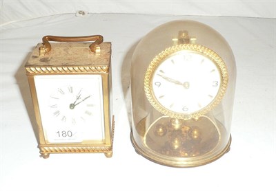Lot 180 - Brass carriage clock and an anniversary clock (2)
