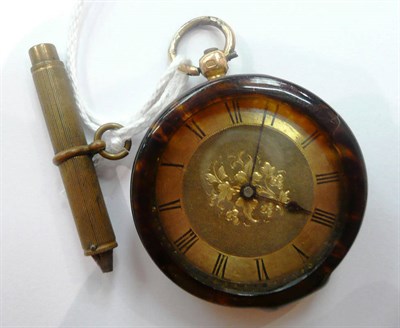 Lot 189 - A lady's 18ct gold cased fob watch