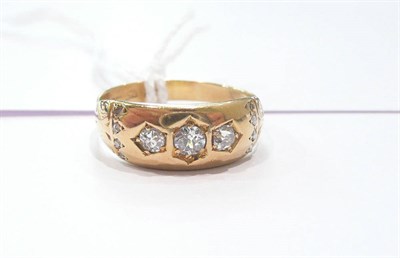 Lot 203 - A diamond set Victorian ring stamped '18CT'