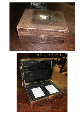 Lot 232 - Leather correspondence box, William Porter, Eastborne