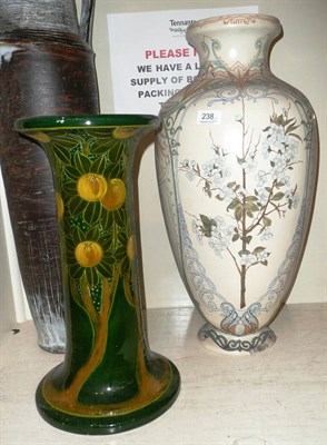 Lot 238 - A large Continental Art Nouveau vase and a Wardle jardiniere stand