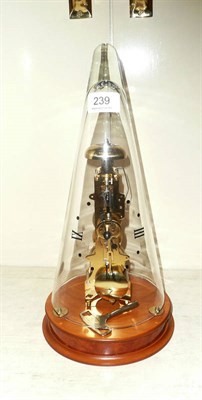 Lot 239 - Franz Hermla skeleton clock in conical glass case