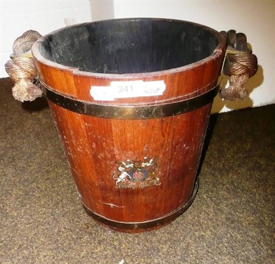 Lot 241 - A coopered mahogany bucket