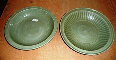 Lot 264 - Two Ming celadon dishes