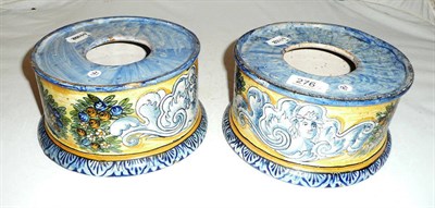 Lot 276 - Pair of French faience bases