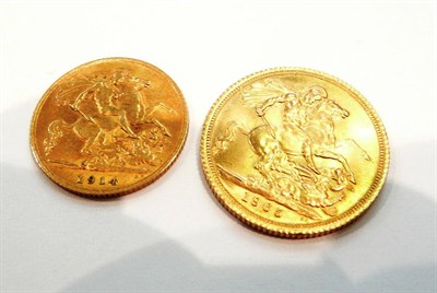 Lot 291 - Elizabeth II gold sovereign 1965 and half sovereign 1914 (2)